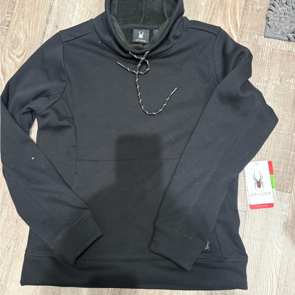 Spyder Black Sweatshirt with a relaxed Relaxed Fit and a kangaroo pocket